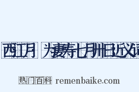 西江月·为妻寿七月卅日近义词是什么意思的图片